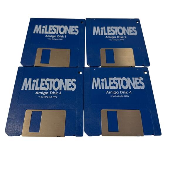 Milestones - Softgold 1990 - Commodore Amiga Version 3.5 Floppy 4 Discs - Picture 1 of 2